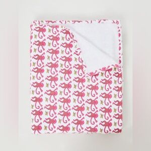 Roller Rabbit Pink Monkey Terry Blanket